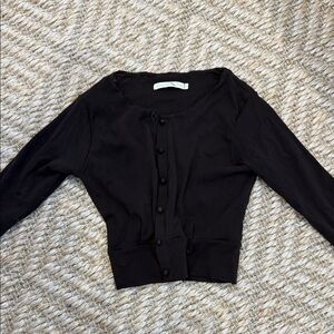 Weston Wear Black Button-Up Cardigan Cropped